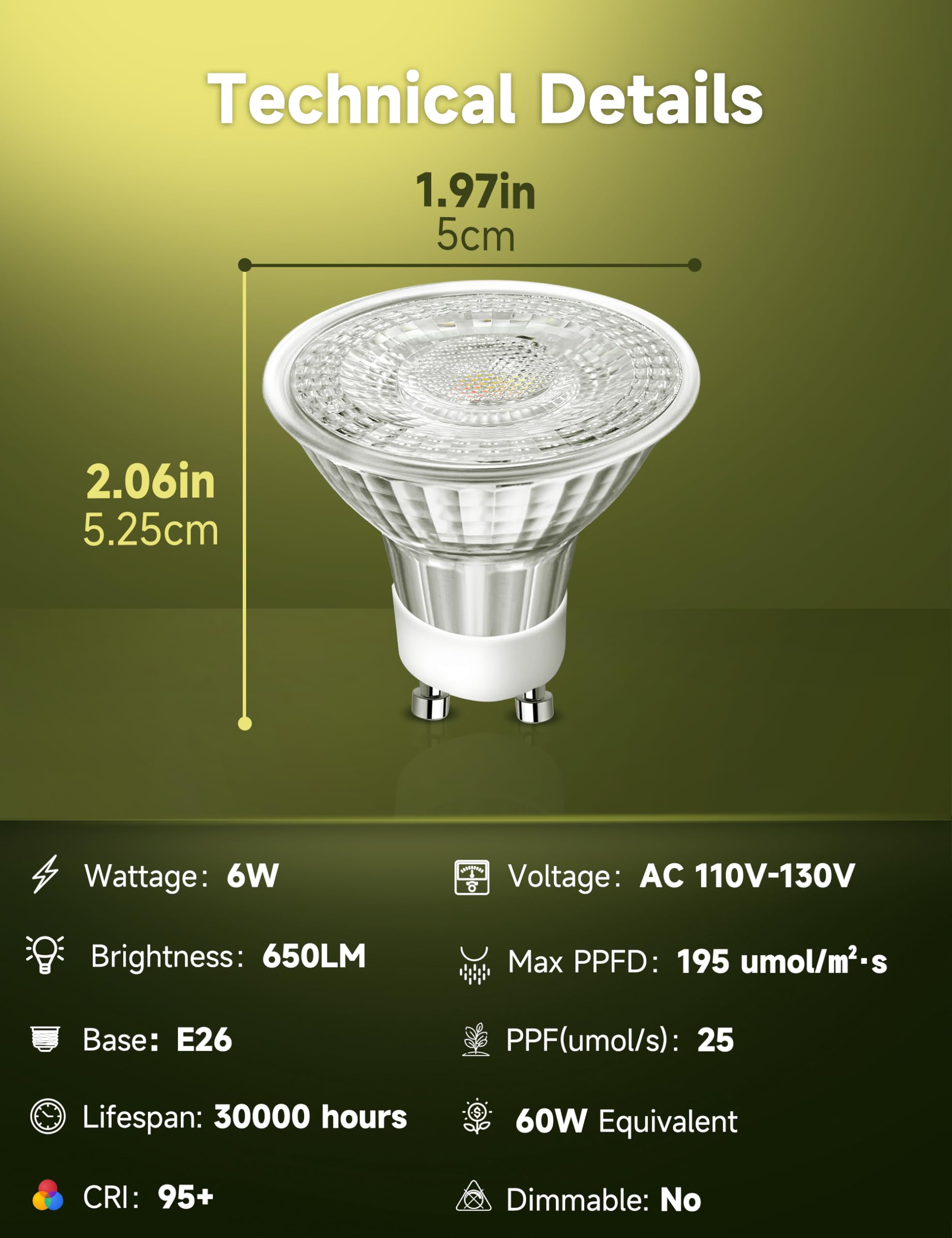 Amazon.co.jp: UNILAMPRO 6W LED GU10 グローライト電球 ナチュラル